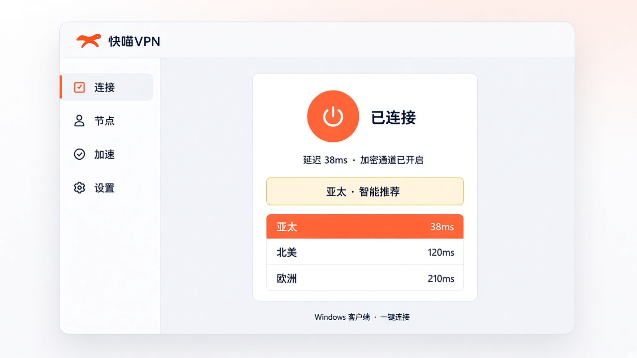 快喵VPN Windows 客户端界面